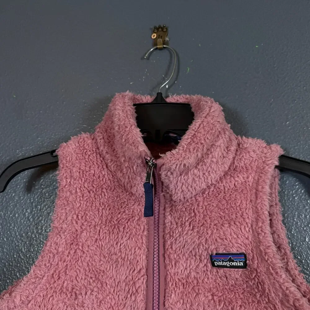 Patagonia M(10) young girl pink Los Gatos fleece vest zip outdoor hiking